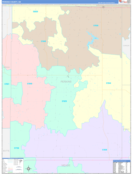Perkins County, SD Zip Code Map