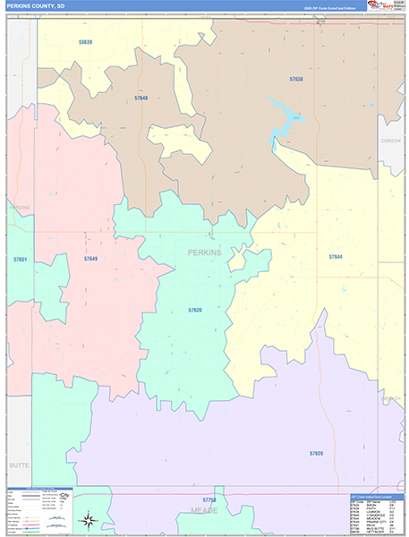 Perkins County, SD Zip Code Map