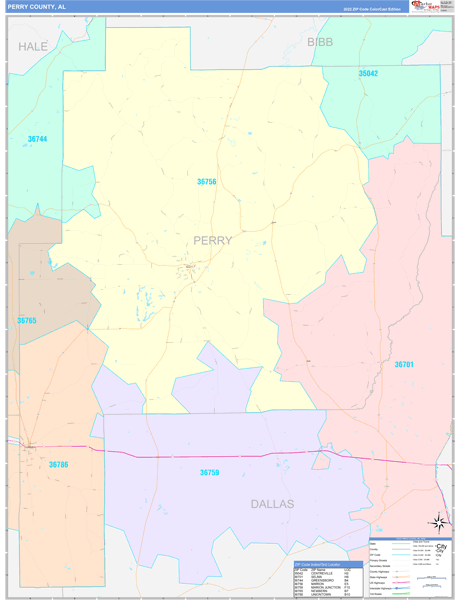 Perry County, AL Zip Code Map