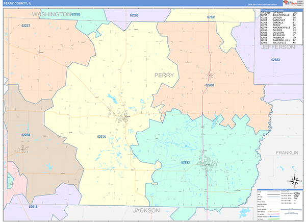 Perry County, IL Wall Map