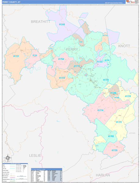 Perry County, KY Zip Code Map