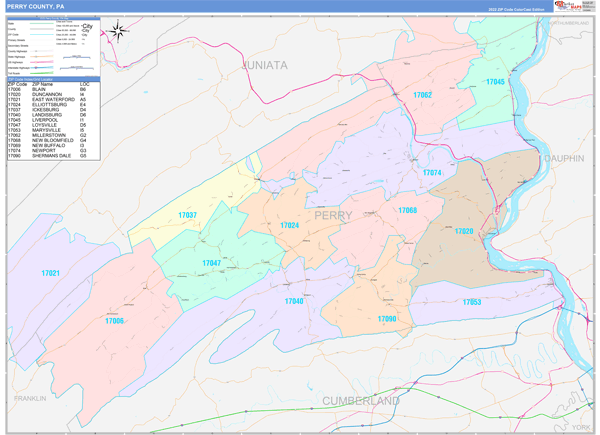 Perry County Digital Map Color Cast Style