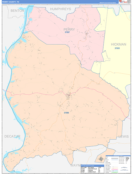 Perry County, TN Zip Code Map