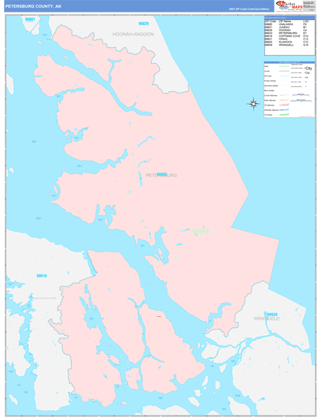 Petersburg Borough (County), AK Wall Map