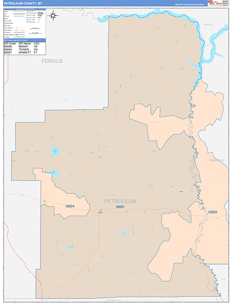 Petroleum County, MT Wall Map