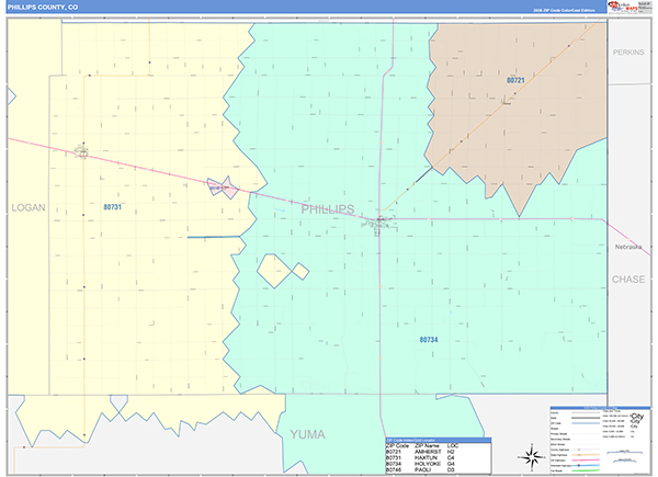 Phillips County, CO Zip Code Map