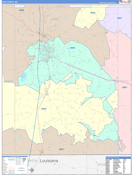 Pike County, MS Zip Code Map
