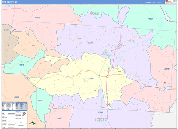 Pike County, OH Zip Code Map