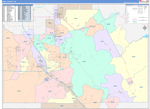 Pinal County, AZ Zip Code Map