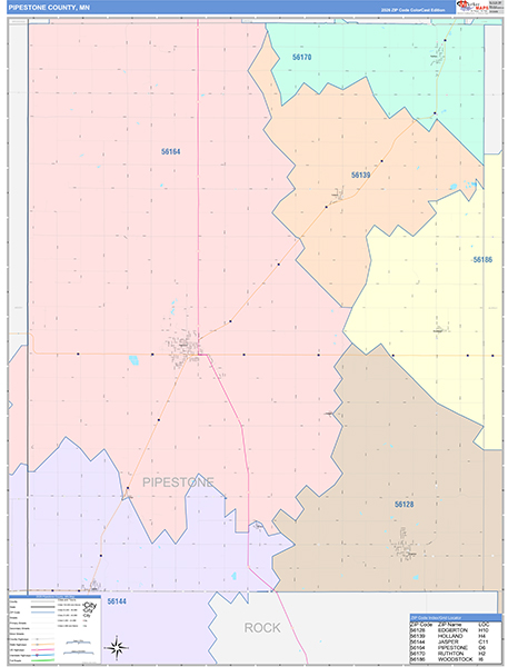Pipestone County, MN Zip Code Map
