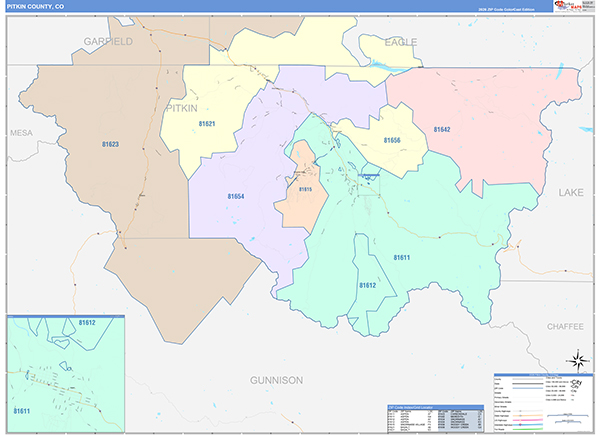Pitkin County, CO Zip Code Map