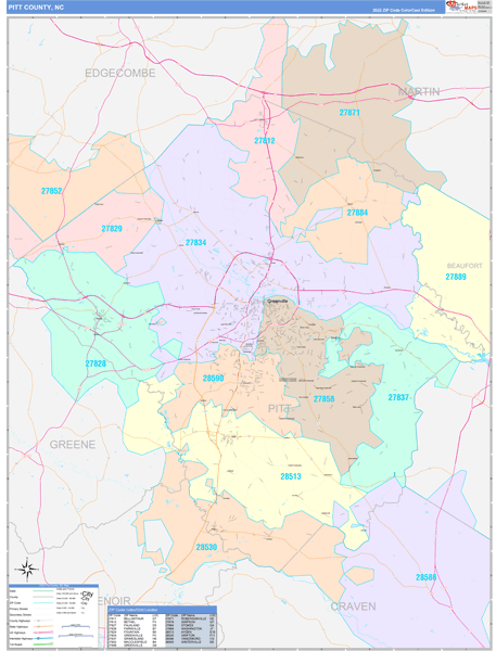 Pitt County Digital Map Color Cast Style
