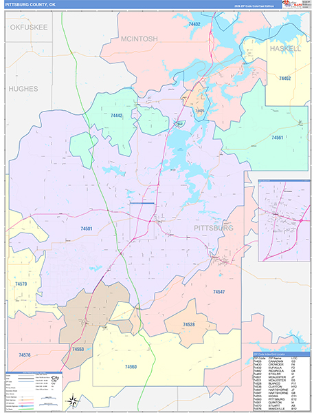 Pittsburg County, OK Zip Code Map