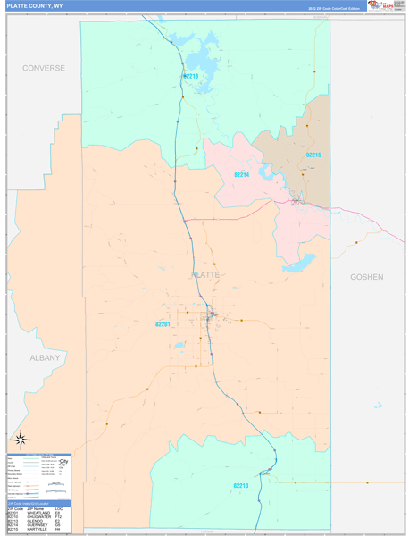 Platte County, WY Zip Code Map