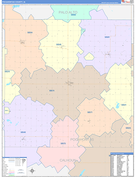 Pocahontas County, IA Wall Map