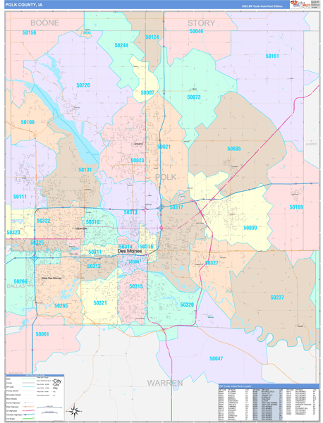 Polk County, IA Wall Map