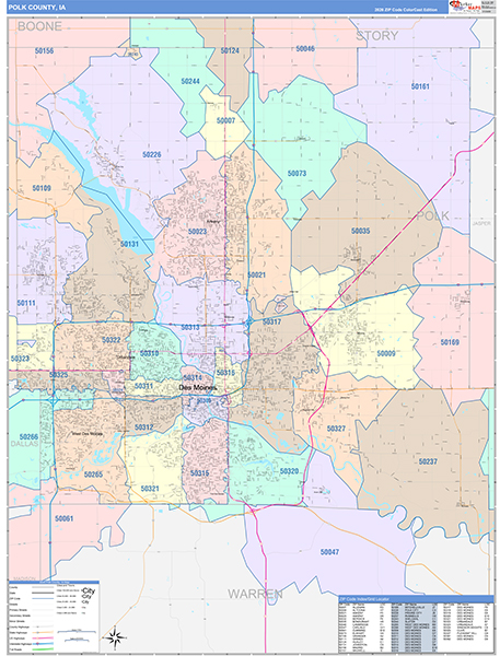Polk County, IA Wall Map