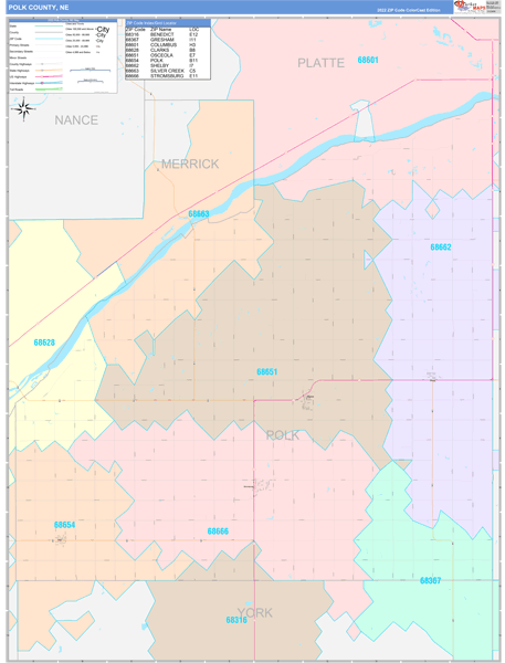 Polk County, NE Wall Map