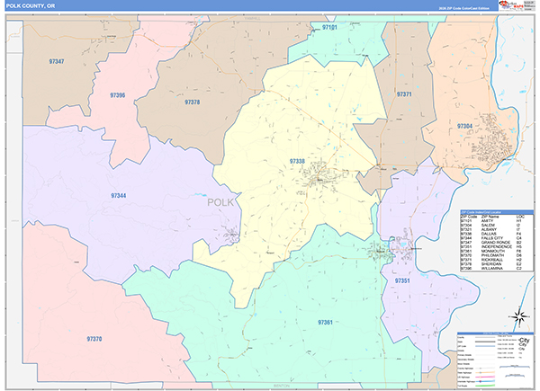 Polk County, OR Wall Map