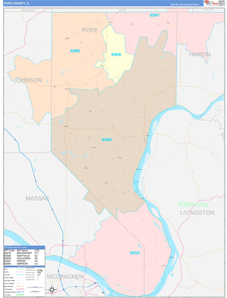 Pope County, IL Zip Code Map