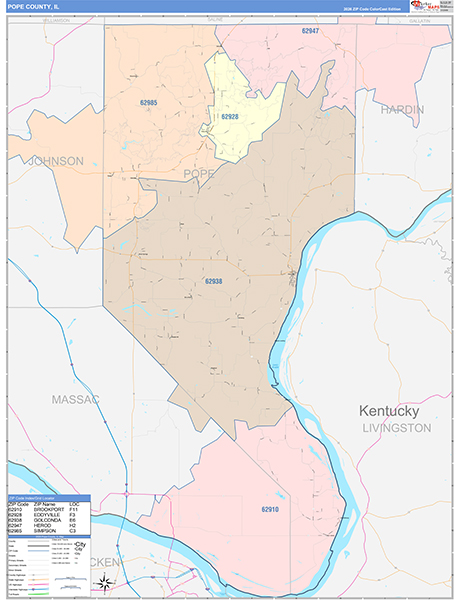 Pope County, IL Zip Code Map