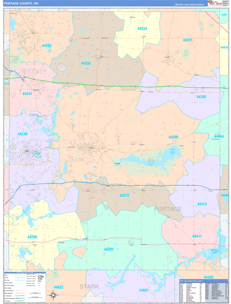 Portage County Digital Map Color Cast Style