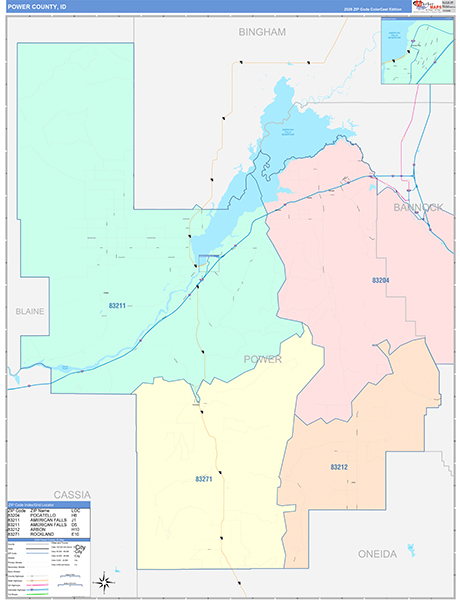 Power County, ID Zip Code Map