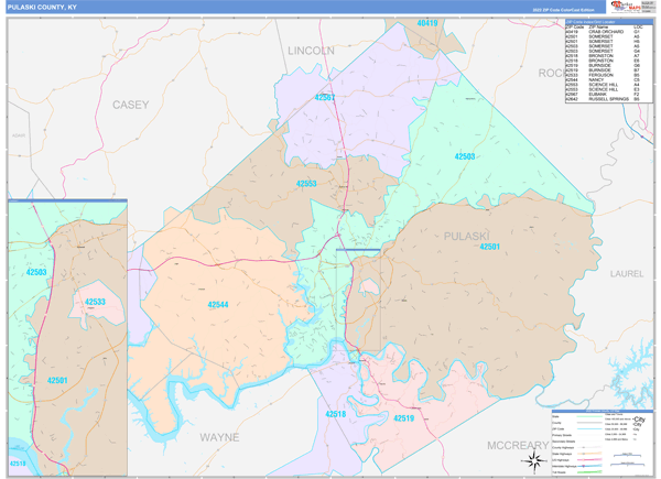 Maps of Pulaski County Kentucky marketmaps com