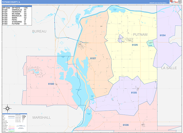 Putnam County, IL Zip Code Map