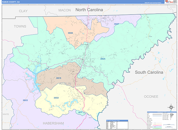 Rabun County, GA Zip Code Map