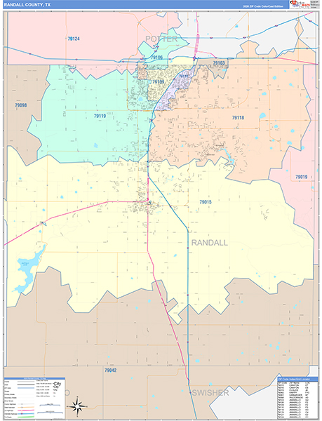 Randall County, TX Zip Code Map