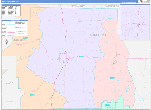 Randolph County, GA Wall Map