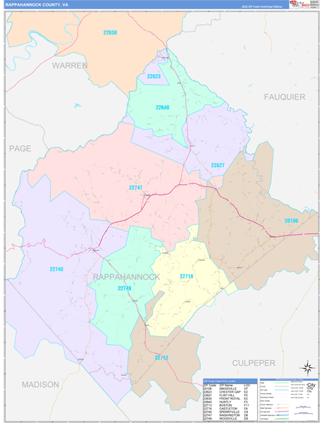 Rappahannock County, VA Zip Code Map