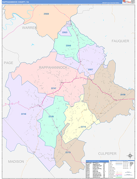 Rappahannock County, VA Zip Code Map