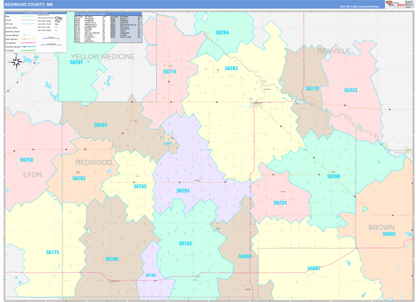 Redwood County Digital Map Color Cast Style
