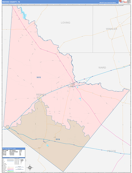 Reeves County, TX Zip Code Map