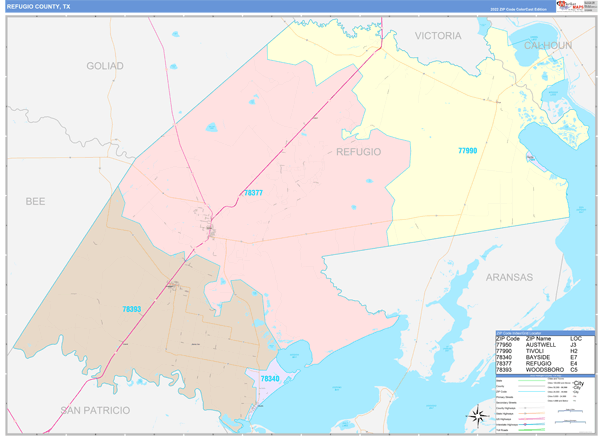 Refugio County Digital Map Color Cast Style
