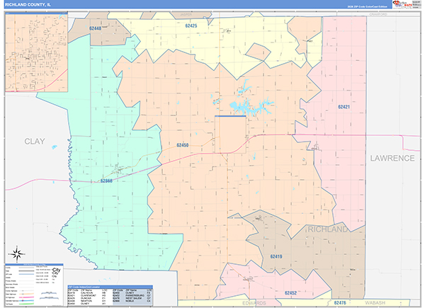 Richland County, IL Zip Code Map