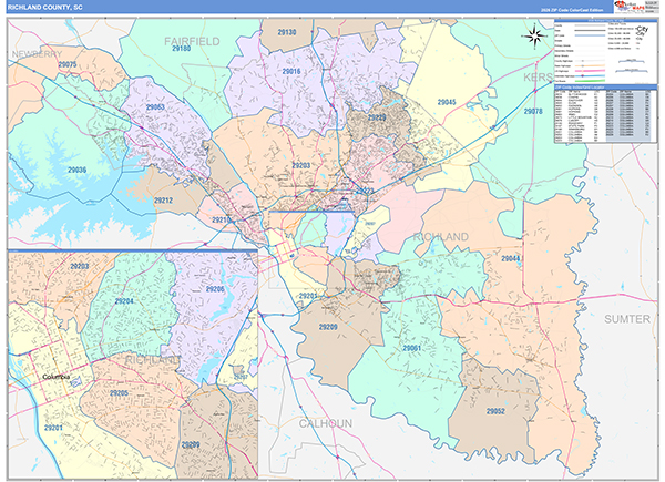 Richland County, SC Zip Code Map