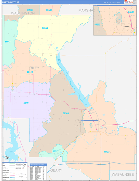 Riley County, KS Zip Code Map