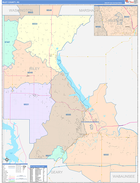 Riley County, KS Zip Code Map