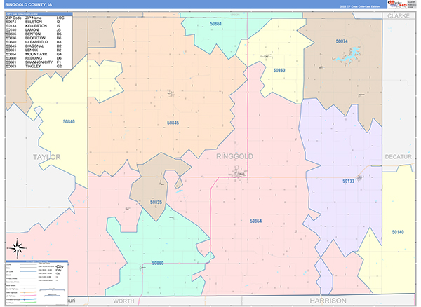 Ringgold County, IA Wall Map