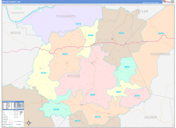 Ritchie County, WV Zip Code Map