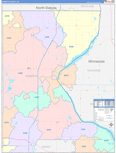 Roberts County, SD Zip Code Map