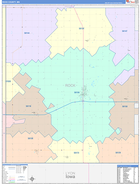 Rock County, MN Zip Code Map