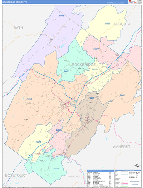 Rockbridge County, VA Zip Code Map