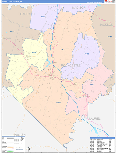 Rockcastle County, KY Zip Code Map