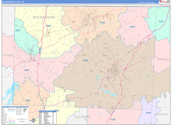 Rockingham County, NC Zip Code Map