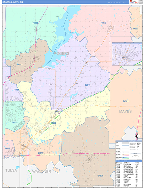 Rogers County, OK Zip Code Map