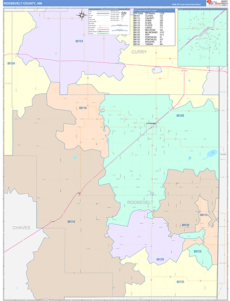 Roosevelt County, NM Zip Code Map